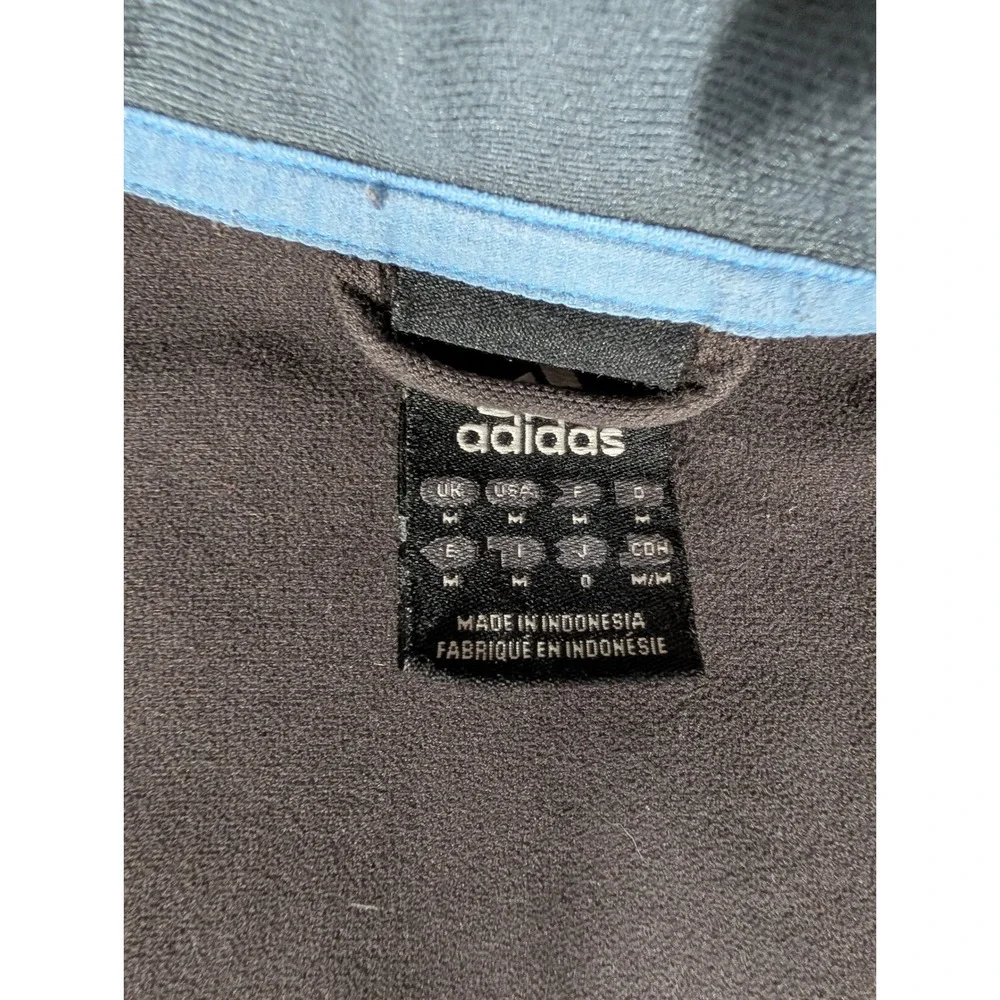 Adidas Mens Full Zip Track Jacket Black Tonal‎ 3-Stripe Activewear Medium